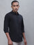 Cantabil Men Cotton Solid Black Full Sleeve Casual Shirt for Men with Pocket (7113362931851)
