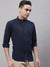 Cantabil Men Cotton Solid Navy Blue Full Sleeve Casual Shirt for Men with Pocket (7092742619275)
