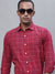 Cantabil Men Cotton Checkered Red Full Sleeve Casual Shirt for Men with Pocket (7113375547531)