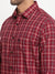 Cantabil Men Cotton Checkered Red Full Sleeve Casual Shirt for Men with Pocket (6792780775563)