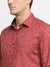Cantabil Men Cotton Printed Red Full Sleeve Casual Shirt for Men with Pocket (6729589358731)
