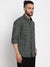 Cantabil Men Cotton Checkered Green Full Sleeve Casual Shirt for Men with Pocket (6767460614283)