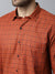 Cantabil Men Cotton Blend Red Checkered Full Sleeve Casual Shirt for Men with Pocket (7048373371019)