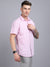 Cantabil Men Cotton Blend Striped Pink Half Sleeve Casual Shirt for Men with Pocket (6853767790731)