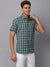 Cantabil Men Cotton Checkered Green Half Sleeve Casual Shirt for Men with Pocket (6926693826699)