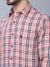 Cantabil Men Cotton Checkered Pink Full Sleeve Casual Shirt for Men with Pocket (7048380809355)