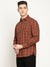 Cantabil Men Cotton Checkered Brown Full Sleeve Casual Shirt for Men with Pocket (6830774714507)