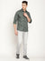 Cantabil Cotton Printed Green Full Sleeve Casual Shirt for Men with Pocket (6830292467851)