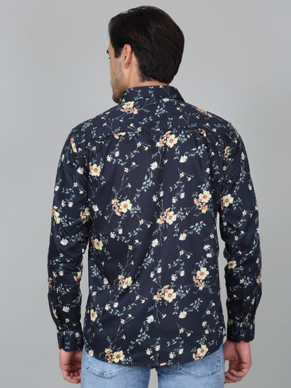 Casual Shirt for Men | Breathable & Soft with Color Fastness Regular Fit Spread Collar Neck Cotton Fabric Printed Pattern