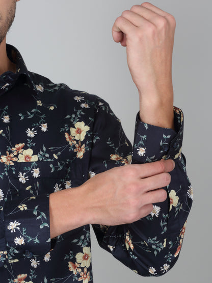 Casual Shirt for Men | Breathable & Soft with Color Fastness Regular Fit Spread Collar Neck Cotton Fabric Printed Pattern