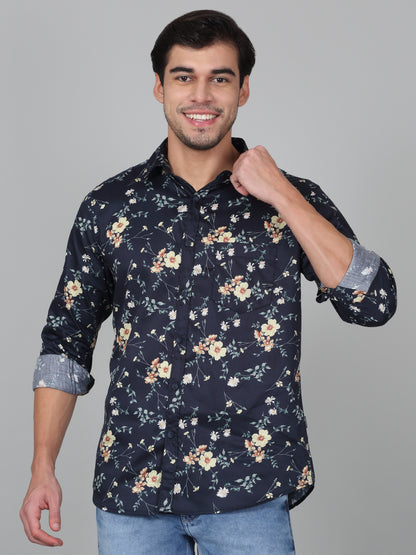 Casual Shirt for Men | Breathable & Soft with Color Fastness Regular Fit Spread Collar Neck Cotton Fabric Printed Pattern