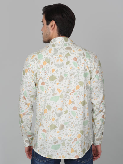 Casual Shirt for Men | Breathable & Soft with Color Fastness Regular Fit Spread Collar Neck Viscose Fabric Printed Pattern