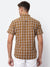Cantabil Cotton Checkered Brown Half Sleeve Casual Shirt for Men with Pocket (6927936225419)