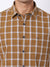 Cantabil Cotton Checkered Brown Half Sleeve Casual Shirt for Men with Pocket (6927936225419)