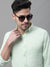 Cantabil Cotton Self Design Light Green Full Sleeve Casual Shirt for Men with Pocket (7082121298059)