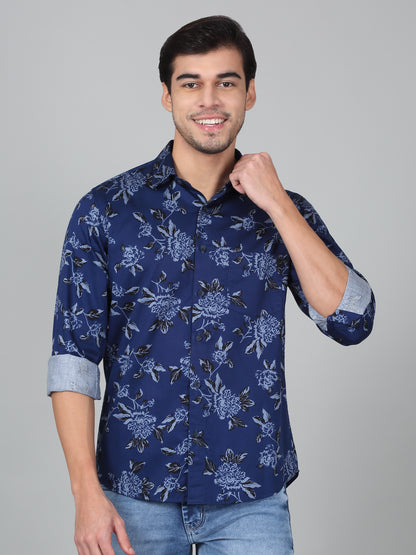Casual Shirt for Men | Breathable & Soft with Color Fastness Regular Fit Spread Collar Neck Cotton Fabric Printed Pattern