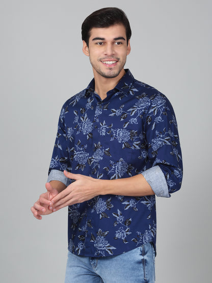 Casual Shirt for Men | Breathable & Soft with Color Fastness Regular Fit Spread Collar Neck Cotton Fabric Printed Pattern
