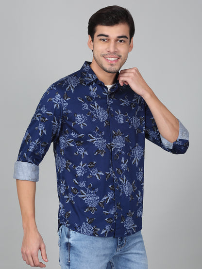 Casual Shirt for Men | Breathable & Soft with Color Fastness Regular Fit Spread Collar Neck Cotton Fabric Printed Pattern