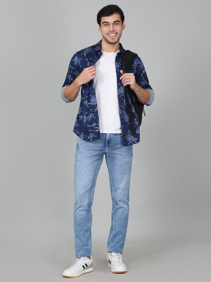 Casual Shirt for Men | Breathable & Soft with Color Fastness Regular Fit Spread Collar Neck Cotton Fabric Printed Pattern