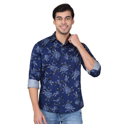 Casual Shirt for Men | Breathable & Soft with Color Fastness Regular Fit Spread Collar Neck Cotton Fabric Printed Pattern