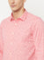 Cantabil Cotton Printed Pink Full Sleeve Casual Shirt for Men with Pocket (6814867226763)