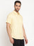 Cantabil Cotton Printed Yellow Half Sleeve Casual Shirt for Men with Pocket (6795495014539)