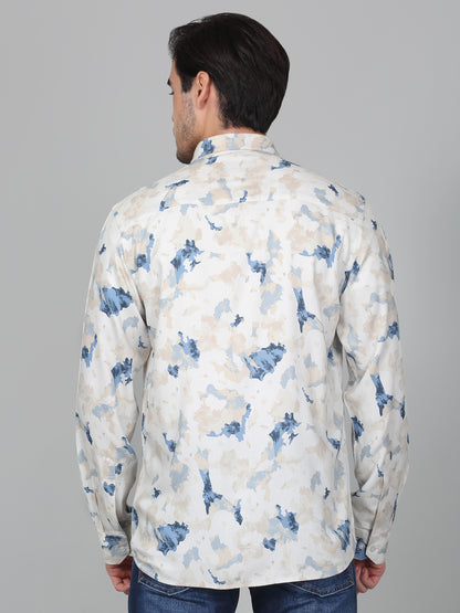 Casual Shirt for Men | Breathable & Soft with Color Fastness Regular Fit Spread Collar Neck Cotton Fabric Printed Pattern