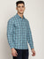 Cantabil Cotton Checkered Blue Full Sleeve Casual Shirt for Men with Pocket (6830510833803)