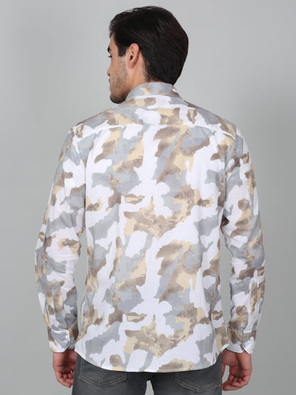 Casual Shirt for Men | Breathable & Soft with Color Fastness Regular Fit Spread Collar Neck Cotton Fabric Printed Pattern