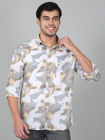 Casual Shirt for Men | Breathable & Soft with Color Fastness Regular Fit Spread Collar Neck Cotton Fabric Printed Pattern