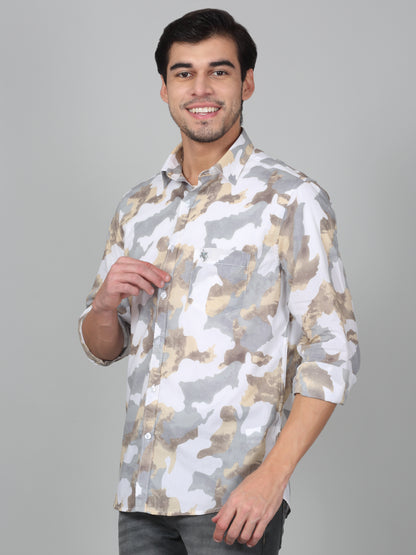 Casual Shirt for Men | Breathable & Soft with Color Fastness Regular Fit Spread Collar Neck Cotton Fabric Printed Pattern