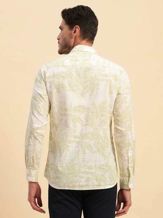 Casual Shirt for Men | Breathable & Soft with Color Fastness Regular Fit Spread Collar Neck Cotton Fabric Printed Pattern