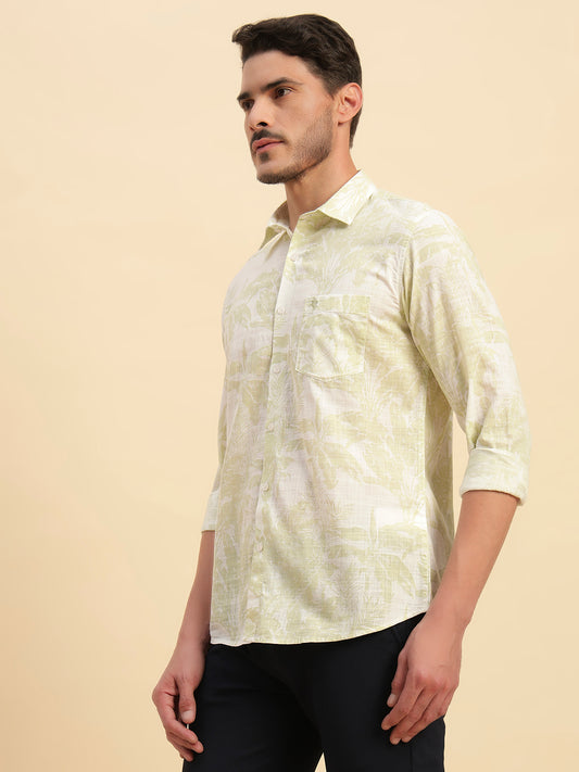Casual Shirt for Men | Breathable & Soft with Color Fastness Regular Fit Spread Collar Neck Cotton Fabric Printed Pattern