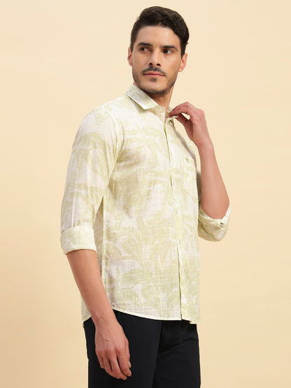Casual Shirt for Men | Breathable & Soft with Color Fastness Regular Fit Spread Collar Neck Cotton Fabric Printed Pattern