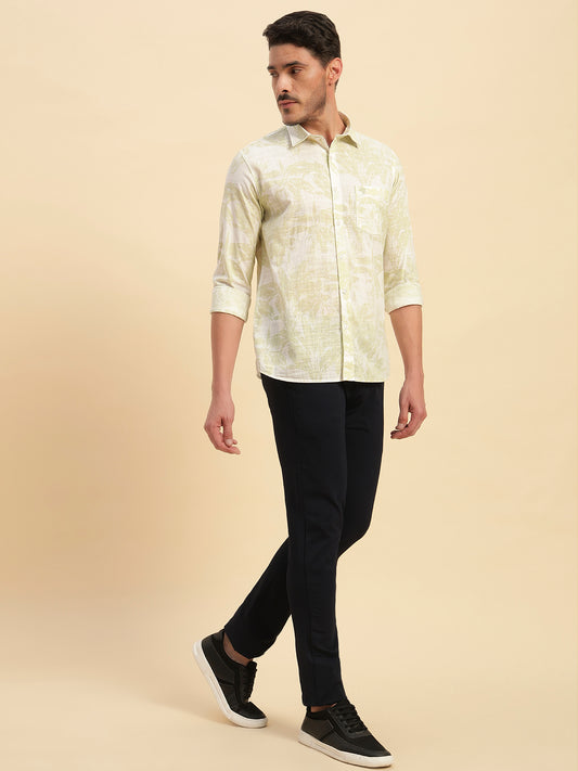 Casual Shirt for Men | Breathable & Soft with Color Fastness Regular Fit Spread Collar Neck Cotton Fabric Printed Pattern