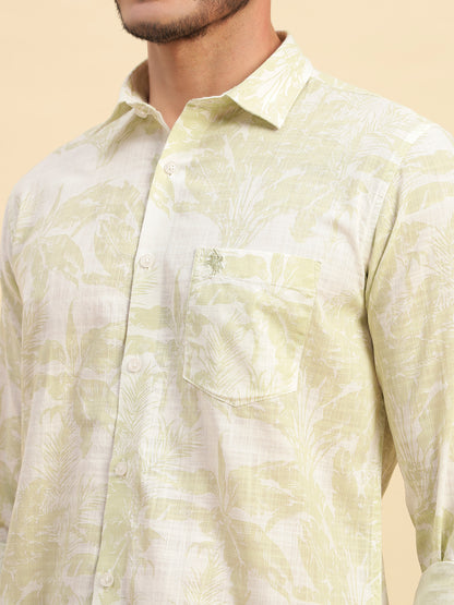 Casual Shirt for Men | Breathable & Soft with Color Fastness Regular Fit Spread Collar Neck Cotton Fabric Printed Pattern