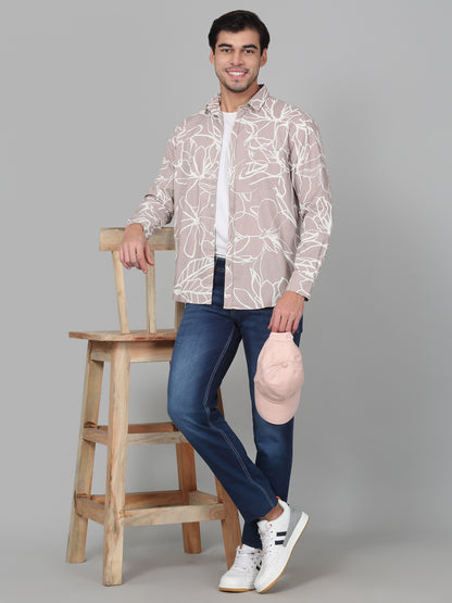 Casual Shirt for Men | Breathable & Soft with Color Fastness Regular Fit Spread Collar Neck Cotton Fabric Printed Pattern