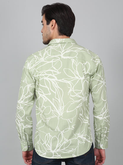 Casual Shirt for Men | Breathable & Soft with Color Fastness Regular Fit Spread Collar Neck Cotton Fabric Printed Pattern