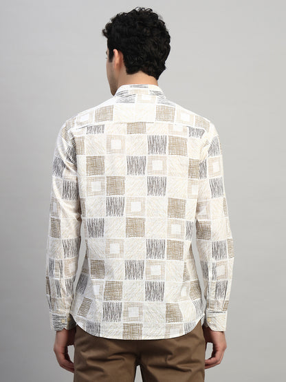Casual Shirt for Men | Breathable & Soft with Color Fastness Regular Fit Spread Collar Neck Cotton Fabric Printed Pattern