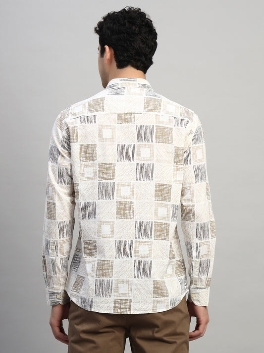 Casual Shirt for Men | Breathable & Soft with Color Fastness Regular Fit Spread Collar Neck Cotton Fabric Printed Pattern