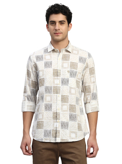 Casual Shirt for Men | Breathable & Soft with Color Fastness Regular Fit Spread Collar Neck Cotton Fabric Printed Pattern