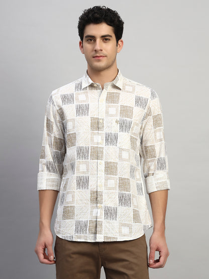 Casual Shirt for Men | Breathable & Soft with Color Fastness Regular Fit Spread Collar Neck Cotton Fabric Printed Pattern