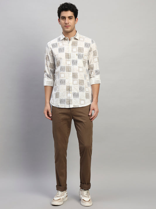 Casual Shirt for Men | Breathable & Soft with Color Fastness Regular Fit Spread Collar Neck Cotton Fabric Printed Pattern
