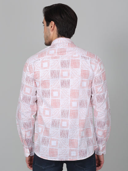 Casual Shirt for Men | Breathable & Soft with Color Fastness Regular Fit Spread Collar Neck Cotton Fabric Printed Pattern