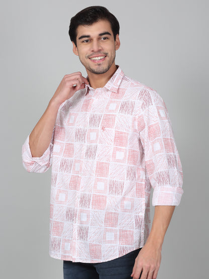 Casual Shirt for Men | Breathable & Soft with Color Fastness Regular Fit Spread Collar Neck Cotton Fabric Printed Pattern