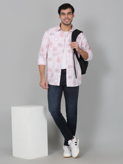 Casual Shirt for Men | Breathable & Soft with Color Fastness Regular Fit Spread Collar Neck Cotton Fabric Printed Pattern