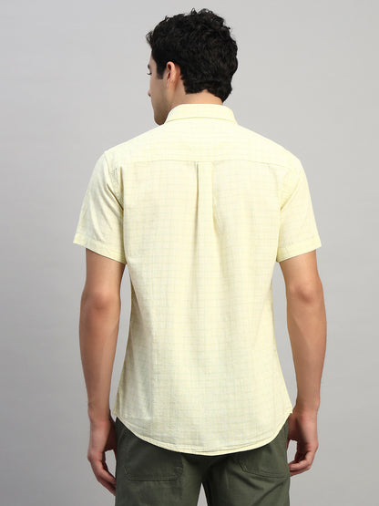 Casual Shirt for Men | Breathable & Soft with Color Fastness Regular Fit Spread Collar Neck Cotton Fabric Checkered Pattern