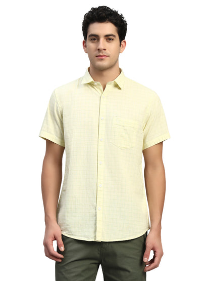 Casual Shirt for Men | Breathable & Soft with Color Fastness Regular Fit Spread Collar Neck Cotton Fabric Checkered Pattern