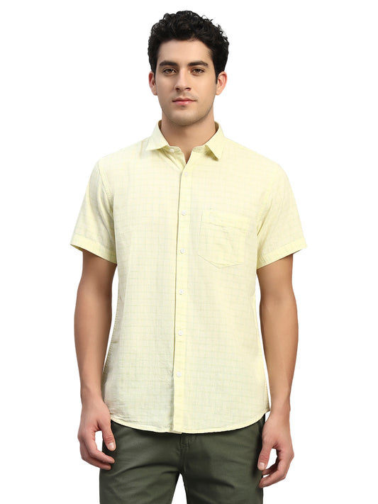 Casual Shirt for Men | Breathable & Soft with Color Fastness Regular Fit Spread Collar Neck Cotton Fabric Checkered Pattern