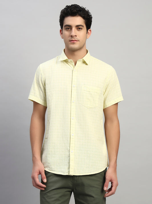 Casual Shirt for Men | Breathable & Soft with Color Fastness Regular Fit Spread Collar Neck Cotton Fabric Checkered Pattern